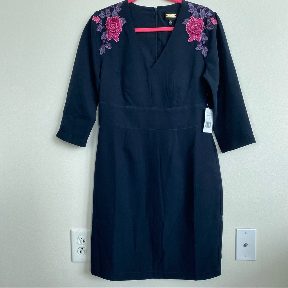 Embroidered Floral Alexia Admor Cocktail Dress - NWOT